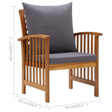 5 Piece Patio Lounge Set with Cushions Solid Acacia Wood