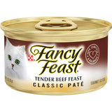 Purina Fancy Feast Tender Beef Feast Classic Grain Free Wet Cat Food Pate, 3 oz