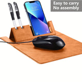 3-in-1 Multi-Functional Mouse Pad With Phone Holder, Ultra Smooth PU Leather Mouse Pad With Non-Slip Base