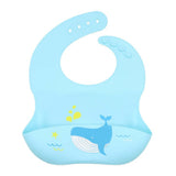 Baby Cartoon Animal Print Food Grade Multi-Adjustable Silicone Bibs