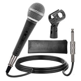 5 CORE 3 Pack Professional Dynamic Vocal Microphone Neodymium Cardioid Unidirectional Handheld Mic for Speakers, Karaoke W/Steel Mesh Grille, ON/Off Switch w/16ft Detachable Cable, Bag Get in Bulk