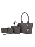 Edelyn embossed M Signature Four PCS Tote Set