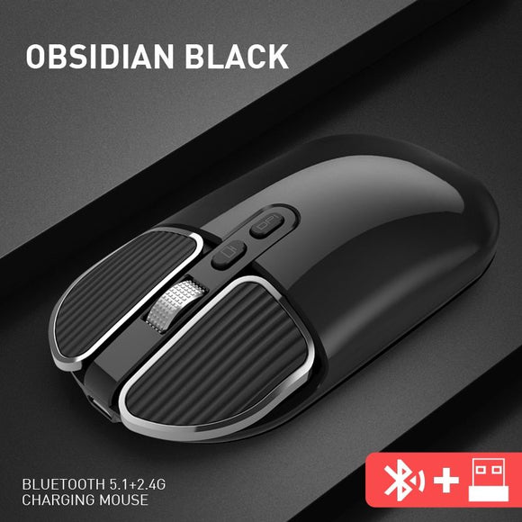 Bluetooth 5.1+2.4G Wireless Dual Mode Rechargeable Mouse Optical USB mice for PC/Mac/Laptop/IPad/Phone /Notebook/Android Tablet