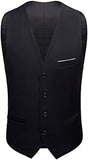 Mens Formal Suit Vest Business Formal Dress Waistcoat Vest with 3 Pockets for Suit or Tuxedo