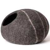 MewooFun Trendy Felt Cat Bed Cave Round Nest Wool Bed Gray for Cats and Kittens