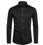 Mens Slim Fit Long Sleeve Tuxedo Dress Shirts/Prom Performing Shirts