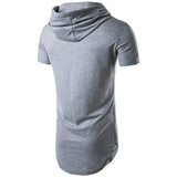 Mens Hipster Hip Hop Long Drop Tail Hoodie Side Zipper T Shirt Longline Pullover Shirts