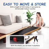 Walking Pad Treadmill Under Desk,Portable Mini Treadmill 265 lbs Capacity with Remote Control,Installation-Free Jogging Machine for Home/Office,Bluetooth and LED Display.