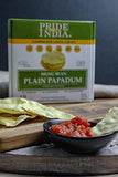 Pride Of India - Mung Bean Plain Papadum Lentil Crisp, Pack of 6 - 10 count 6 * 100gm oz