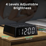 JACKYLED Alarm Clock 4 USB Power Strip 3 Outlets 6.5FT Long---MDL: ECS-US031