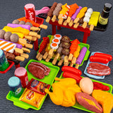 Baby Simulation BBQ Pretend Play Kitchen Kid Toy Cookware Cooking Food Barbecue Role Play DIY Educational Gifts for Children ZLL