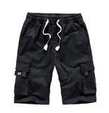 Mens Elastic Waist Cargo Shorts Relaxed Fit Work Shorts