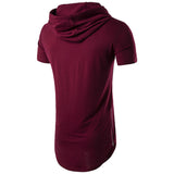 Mens Hipster Hip Hop Long Drop Tail Hoodie Side Zipper T Shirt Longline Pullover Shirts