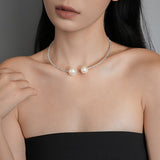 Pearl open collar European net red new personality chocker necklace temperament female accessories