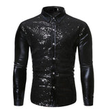 Mens Hipster Shirts Metallic Nightclub Gold Shirts