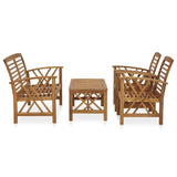 4 Piece Patio Lounge Set Solid Acacia Wood