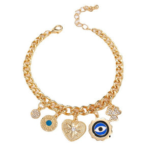 Women's Jewelry Alloy gold-plated oil drop enamel craftsmanship diamonds multi-row stacking bracelet  Charms Charms Hand Charms