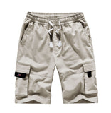 Mens Elastic Waist Cargo Shorts Relaxed Fit Work Shorts