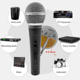 5 CORE 3 Pack Professional Dynamic Vocal Microphone Neodymium Cardioid Unidirectional Handheld Mic for Speakers, Karaoke W/Steel Mesh Grille, ON/Off Switch w/16ft Detachable Cable, Bag Get in Bulk