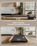 Wood Under Desk Treadmill, Walking Pad Treadmills for Home, Portable Treadmill with LED Display and Remote Control, Installation-Free Jogging Machine for Office and Apartment