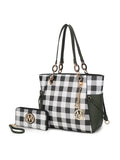 Yale Checkered Tote Bag with Wallet