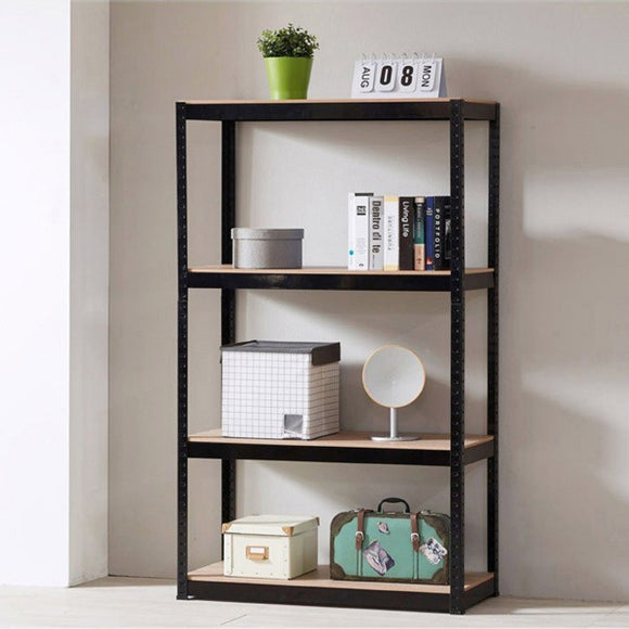 Storage Rack Shelving Unit Storage Shelf Steel Garage Utility Rack 4-Shelf Adjustable Shelves Heavy Duty Display Stand for Books; Kitchenware; Tools Bolt-Free Assembly 31.49