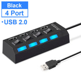 USB HUB 2.0 HUB Multi USB Splitter 4 7 Ports Expander Multiple USB 2 Hab No Power Adapter USB Hub With Independent Switch For PC