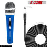 5 CORE 2 Pack Handheld Microphone Unidirectional Vocal Dynamic Cardioid Mic with Detachable 10ft XLR Cable, Clip, Mesh Grille & ON/Off Switch Suited for Speakers, Amp, Karaoke Singing Get in Pair