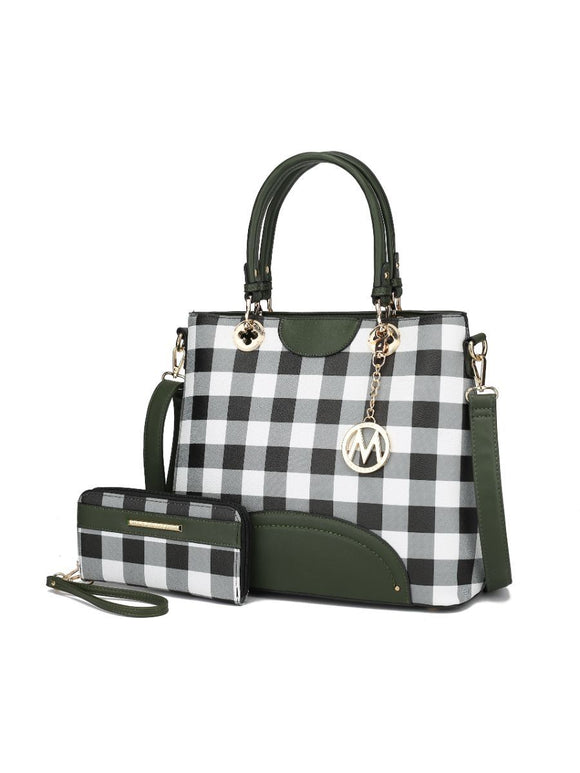 Gabriella Checkers Handbag with Wallet