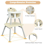 4 in 1 Baby Convertible Toddler Table Chair Set with PU Cushion