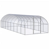 Outdoor Chicken Coop 9.8'x26.2'x6.6' Galvanized Steel