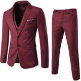 Mens 3-Piece Suit Slim Fit Formal Jacket Set