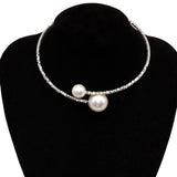 Pearl open collar European net red new personality chocker necklace temperament female accessories